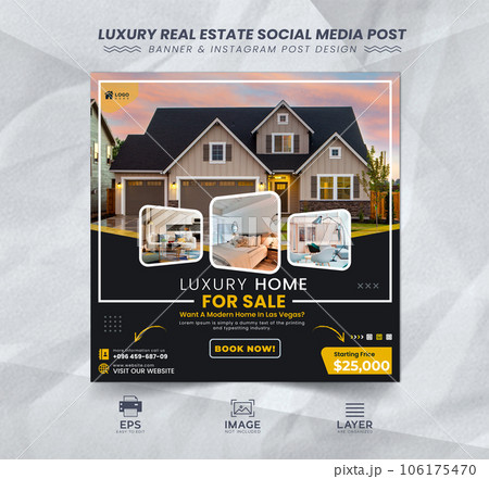 real estate house social media post or square banner 106175470
