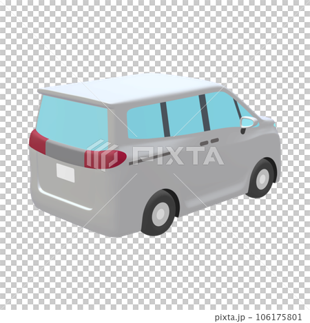 汽車插畫素材變形小型貨車白色(1_e) 106175801