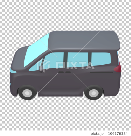 Car illustration material deformed minivan black (1_h) Car illustration material deformed minivan black (1_h) 106176384
