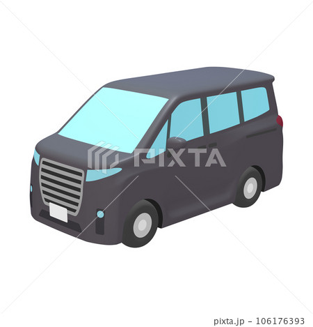 自動車のイラスト素材 デフォルメ ミニバン 黒(1_a) 自動車のイラスト素材 デフォルメ ミニバン 黒(1_a) 106176393