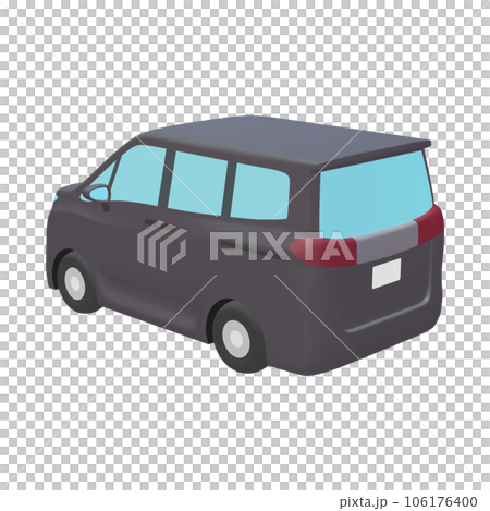 汽車插畫素材變形小型貨車黑色（1_g） 106176400