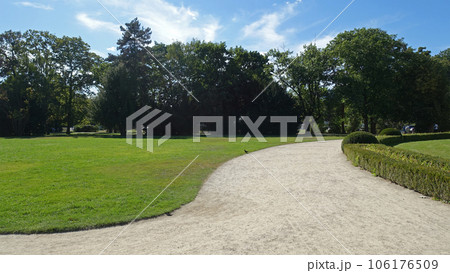 Alley with path in the garden or park Alley with path in the garden or park 106176509