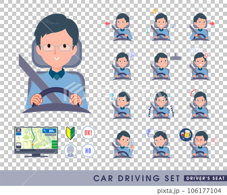 Set of dad driving a car 106177104