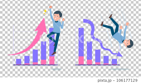 一組表示表現向上和表現下降的父親 106177129