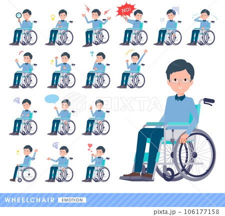 車椅子に乗るお父さんのセット 車椅子に乗るお父さんのセット 106177158