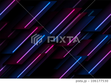 Abstract sci-fi techology background with neon laser lines 106177530