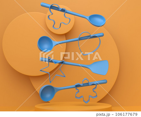 Abstract scene or podium with kitchen utensil...のイラスト素材 [106177679] - PIXTA