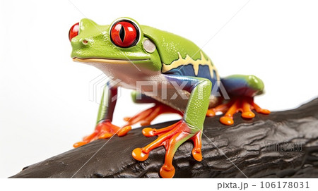 Red-eyed tree frog photo realistic illustration - Generative AI. 106178031