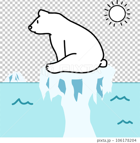氷の上のシロクマ_温暖化イメージ 氷の上のシロクマ_温暖化イメージ 106178204