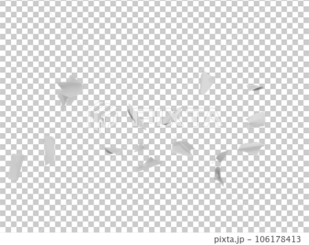 Isolated 3d rendering of a flying paper sheets 106178413