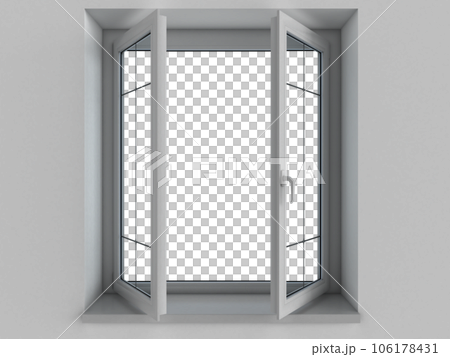 Isolated 3d rendering of a modern window for home 106178431