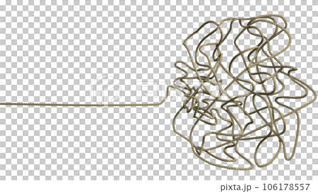Isolated 3d rendering of a rope ending with confusion 106178557