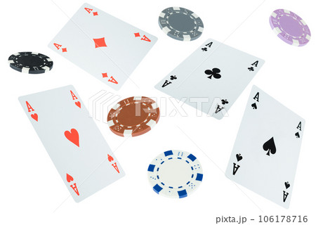 Poker playing cards. gambling and betting concept 106178716