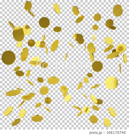 Concept of success with falling golden coins 106178740