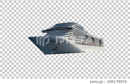 Isolated big luxury cruise ship ready for summertime. transparent png 106179050