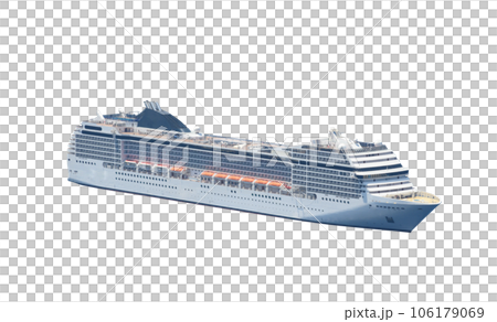 Isolated big luxury cruise ship shot from top 106179069