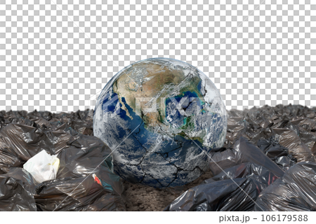 Plantet earth surrounded by undifferentiated trash. World provided by nasa Plantet earth surrounded by undifferentiated trash. World provided by nasa 106179588
