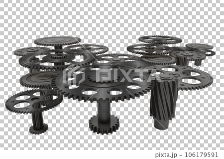 Pieces of gears. teamwork, partnership and integration concept. 3d rendering 106179591