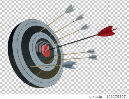 Target to hit, concept of aim for business success. 3d render Target to hit, concept of aim for business success. 3d render 106179597