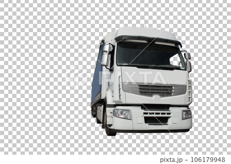 Isolated white truck ready to deliver packages 106179948