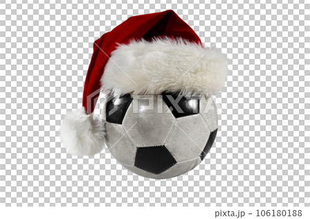 Football ball with over the christmas hat 106180188