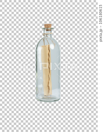 Old letter inside an isolated water bottle Old letter inside an isolated water bottle 106180615