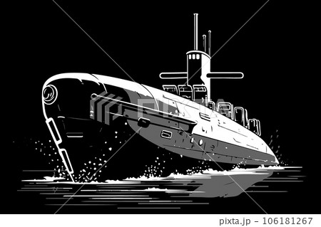 Submarine at sea. Submarine at sea. 106181267