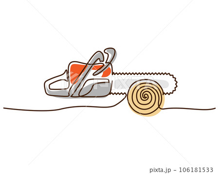 Crossed chainsaws isolated on white background 106181533