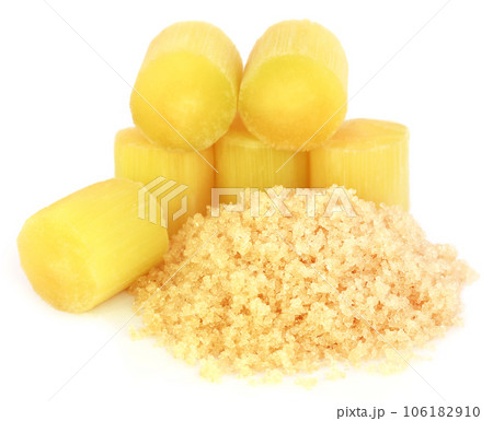 Piece of sugarcane with brown sugar 106182910