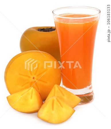 Persimmon juice with fresh fruits 106183133
