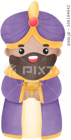 Balthazar One of the three wise men, Cute cartoon illustration Nativity of Jesus, birth of Jesus. Balthazar One of the three wise men, Cute cartoon illustration Nativity of Jesus, birth of Jesus. 106184642