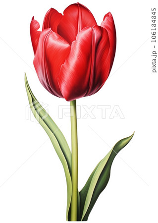 Tulip flower watercolor set, transparent background 106184845