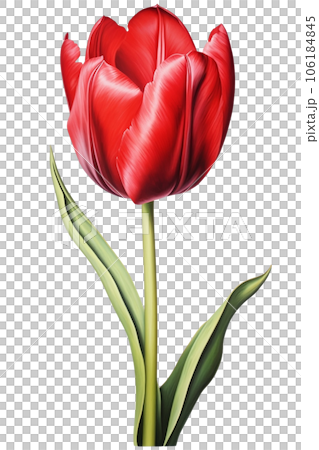 Tulip flower watercolor set, transparent background 106184845