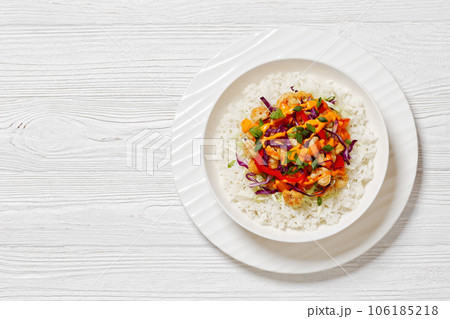 bang bang shrimp rice bowl with fresh veggies bang bang shrimp rice bowl with fresh veggies 106185218