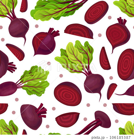 Beetroot Vegetable Crop Seamless Pattern Design Vector Template Beetroot Vegetable Crop Seamless Pattern Design Vector Template 106185387