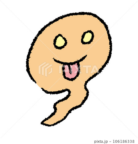 ハロウィンの不気味に笑うおばけのイメージイラスト素材 106186338