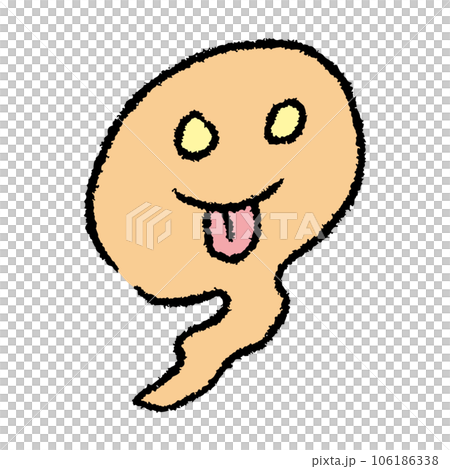 ハロウィンの不気味に笑うおばけのイメージイラスト素材 106186338