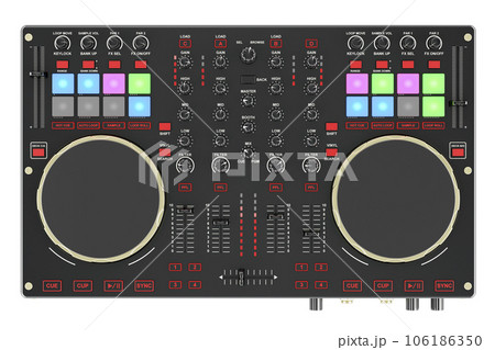 Digital DJ Controller, DJ Console. 3D rendering Digital DJ Controller, DJ Console. 3D rendering 106186350