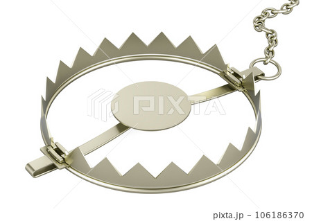 Empty bear trap, 3D rendering Empty bear trap, 3D rendering 106186370
