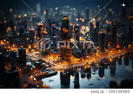 都市風景のミニチュア,Generative AI AI画像 都市風景のミニチュア,Generative AI AI画像 106186860