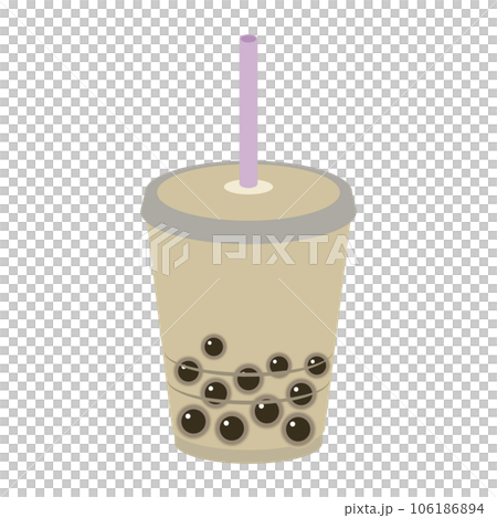 木薯奶茶的平面矢量圖解 106186894