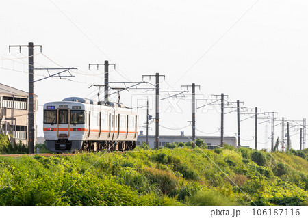 【関西本線】築堤区間を通過する快速列車 106187116