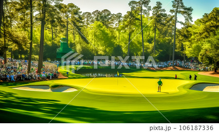 golf tournament on a course in nature golf tournament on a course in nature 106187336