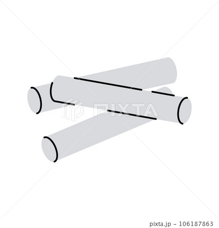 School chalk pencil, crayons, office supplies. Back to school. Vector illustration. 106187863