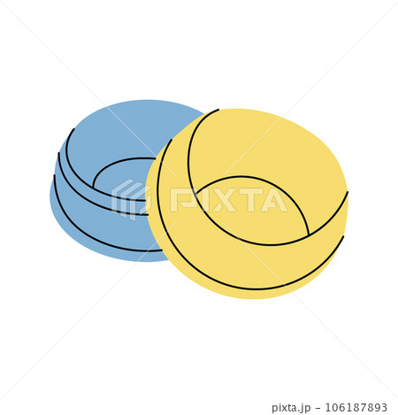 Pet bowls. Animals accessories, pet toy supplies. Vector illustration. Pet bowls. Animals accessories, pet toy supplies. Vector illustration. 106187893