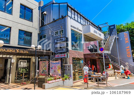 東京　渋谷区　裏原宿のおしゃれな街並み（旧渋谷川遊歩道路、キャットストリート） 106187969