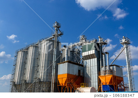 Modern Granary elevator and seed cleaning line. Modern Granary elevator and seed cleaning line. 106188347