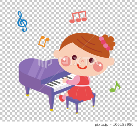 ピアノを演奏する女の子のイラスト 106188980