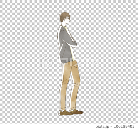 sideways smiling man 106189403