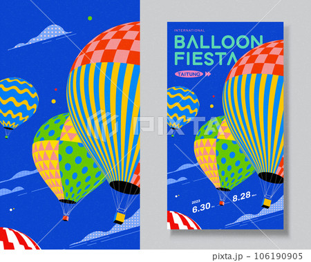 Vibrant hot air balloon poster 106190905